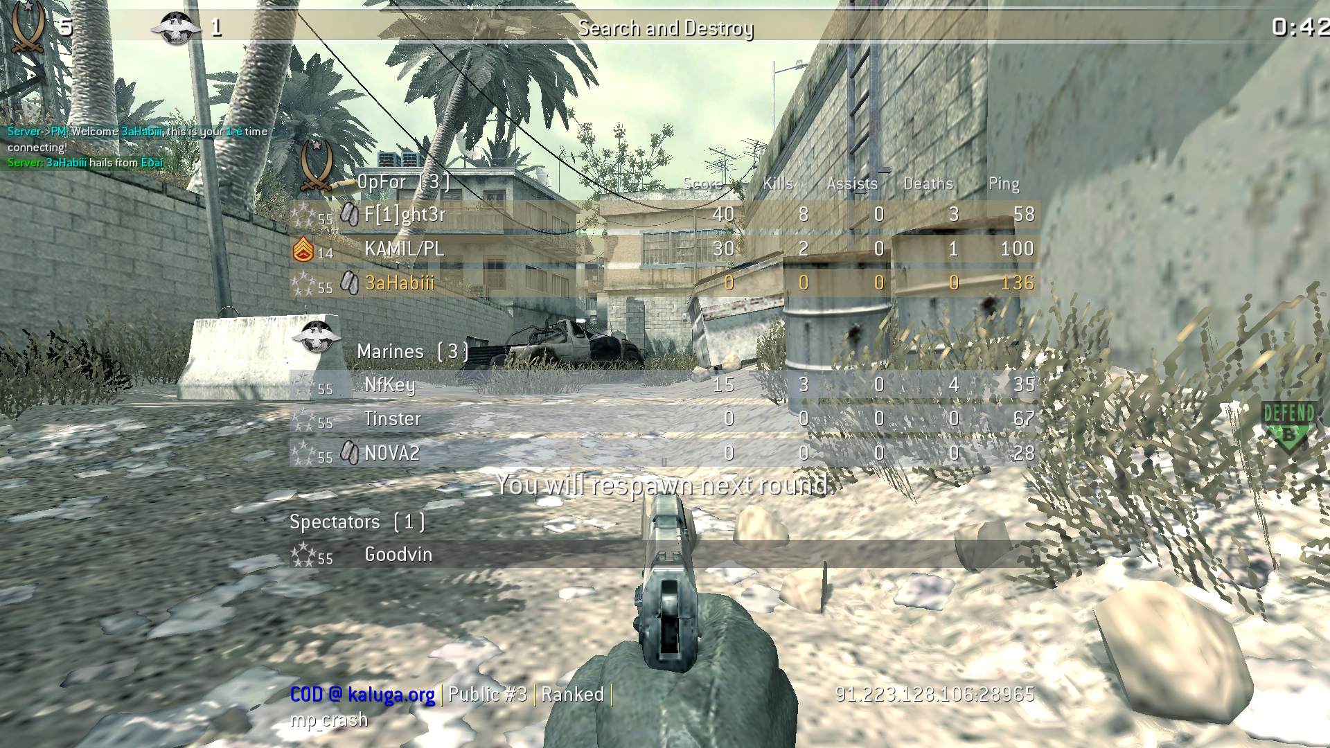 3aHabiii, mp_crash, COD @ kaluga.org | Public #3 | Ranked |