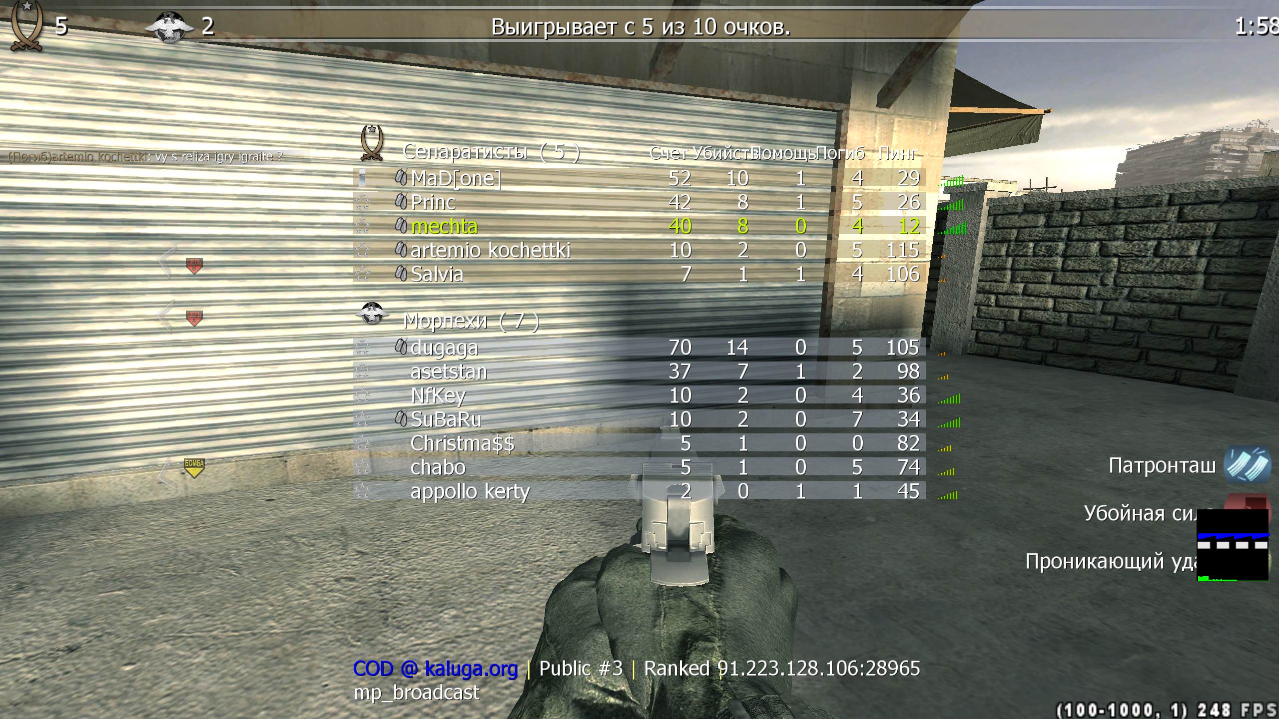 mechta, mp_broadcast, COD @ kaluga.org | Public #3 | Ranked |