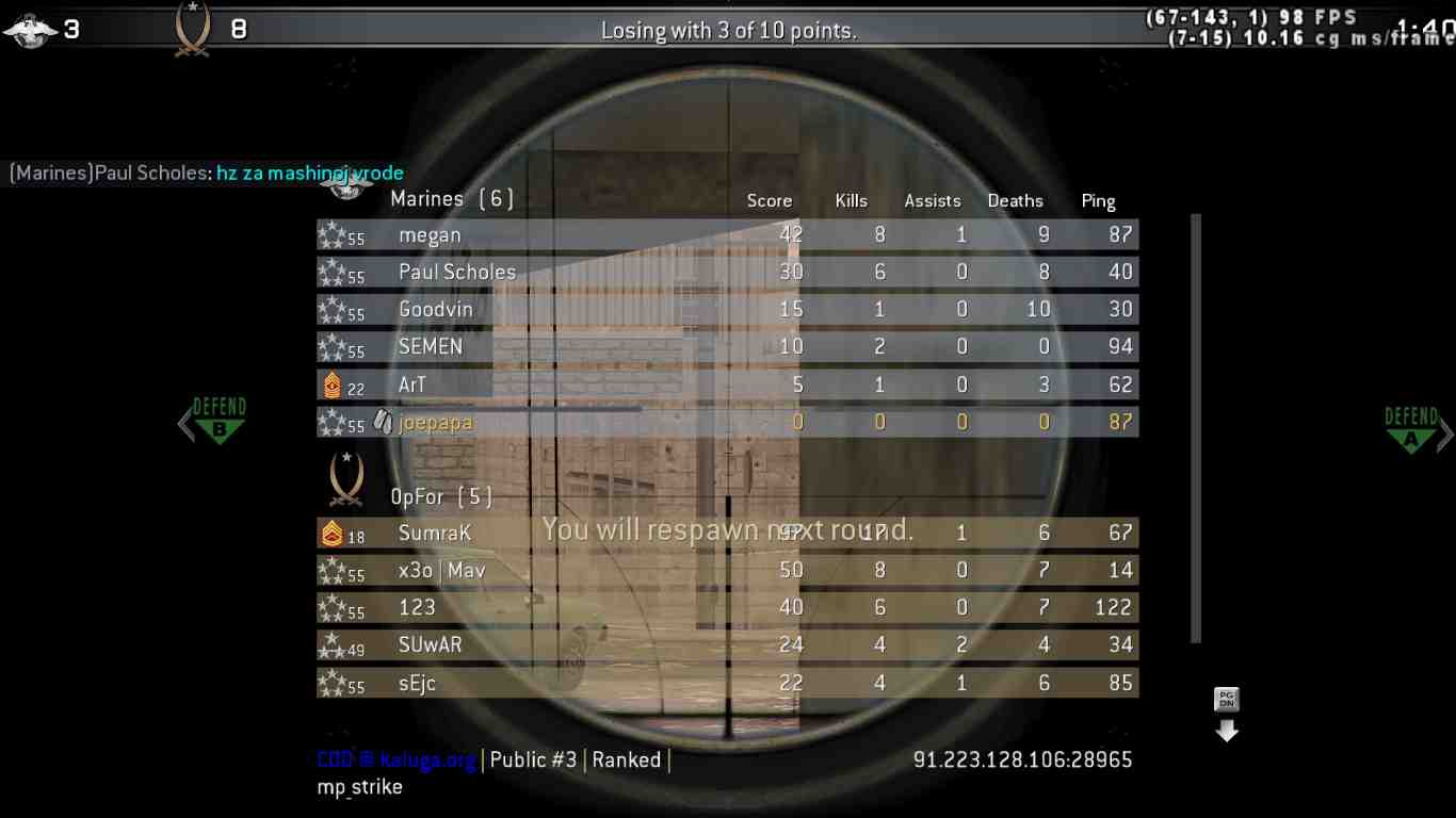 joepapa, mp_strike, COD @ kaluga.org | Public #3 | Ranked |