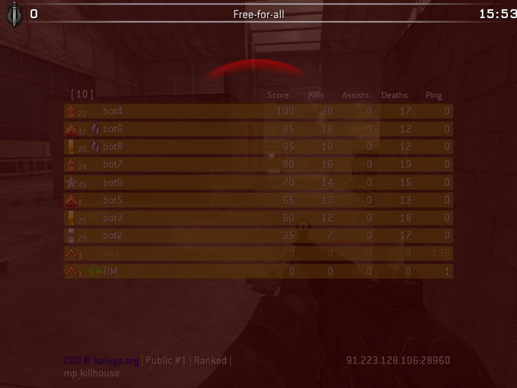 aha, mp_killhouse, COD @ kaluga.org | Public #1 | Ranked |