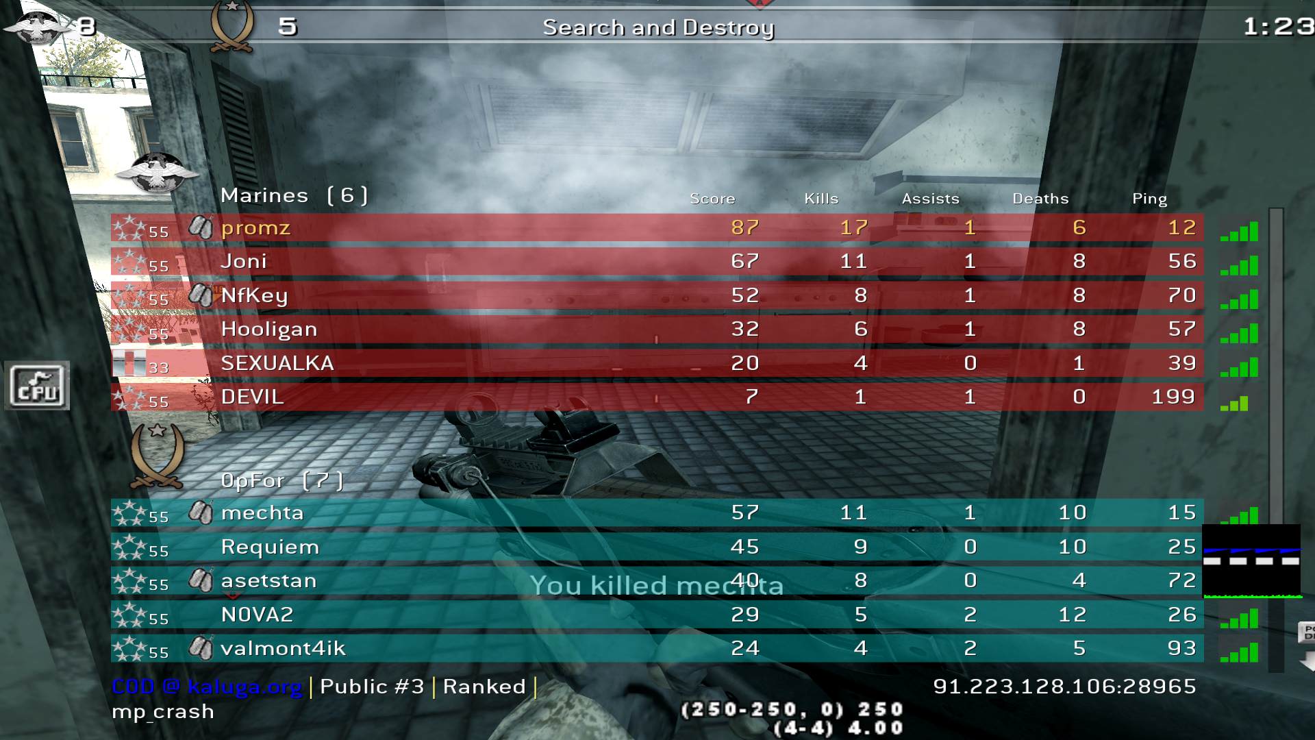 promz, mp_crash, COD @ kaluga.org | Public #3 | Ranked |