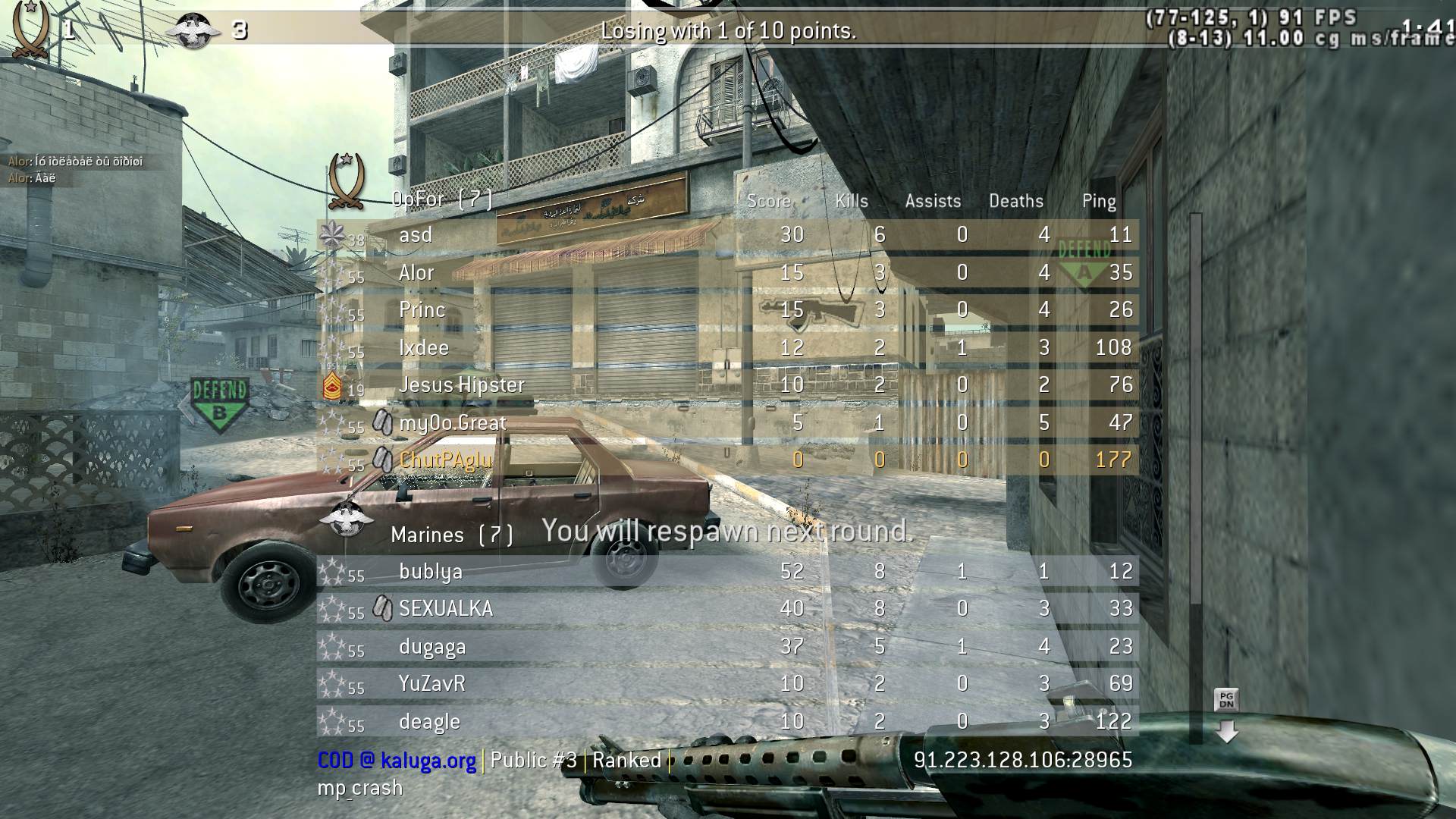 ChutPAglu, mp_crash, COD @ kaluga.org | Public #3 | Ranked |