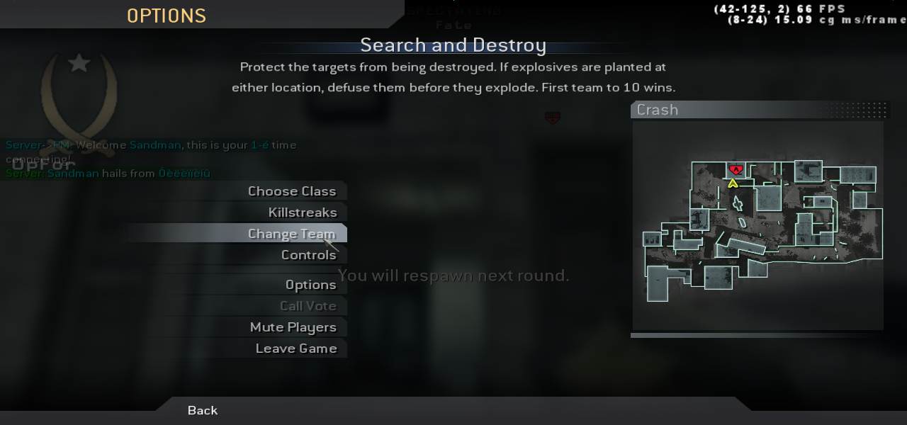 Sandman, mp_crash, COD @ kaluga.org | Public #3 | Ranked |