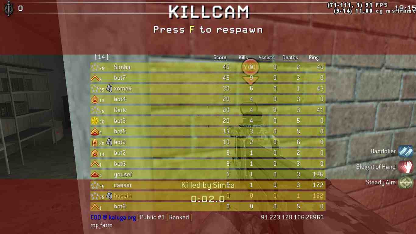 hosein, mp_farm, COD @ kaluga.org | Public #1 | Ranked |
