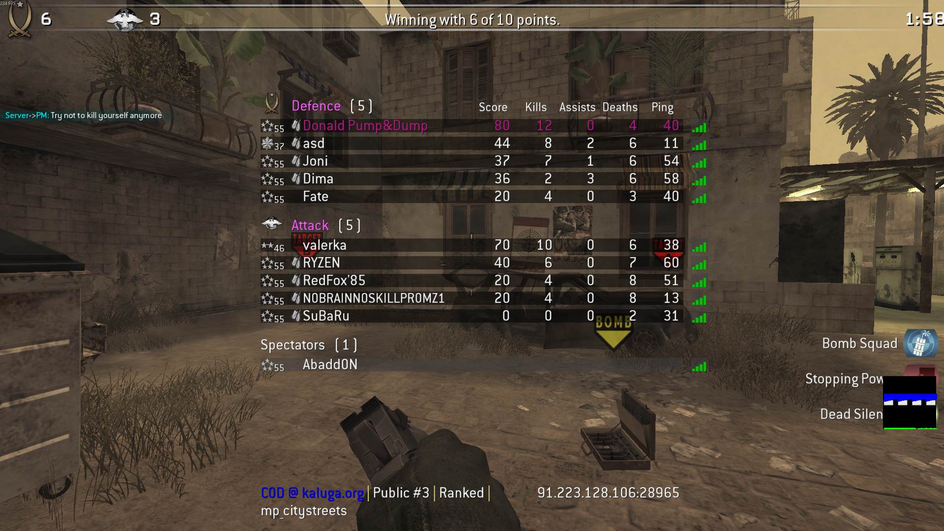 Donald PumpDump, mp_citystreets, COD @ kaluga.org | Public #3 | Ranked |