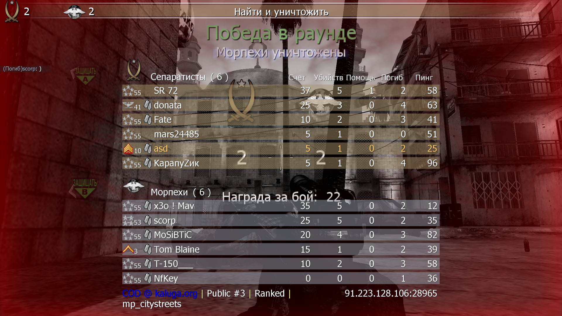 asd, mp_citystreets, COD @ kaluga.org | Public #3 | Ranked |