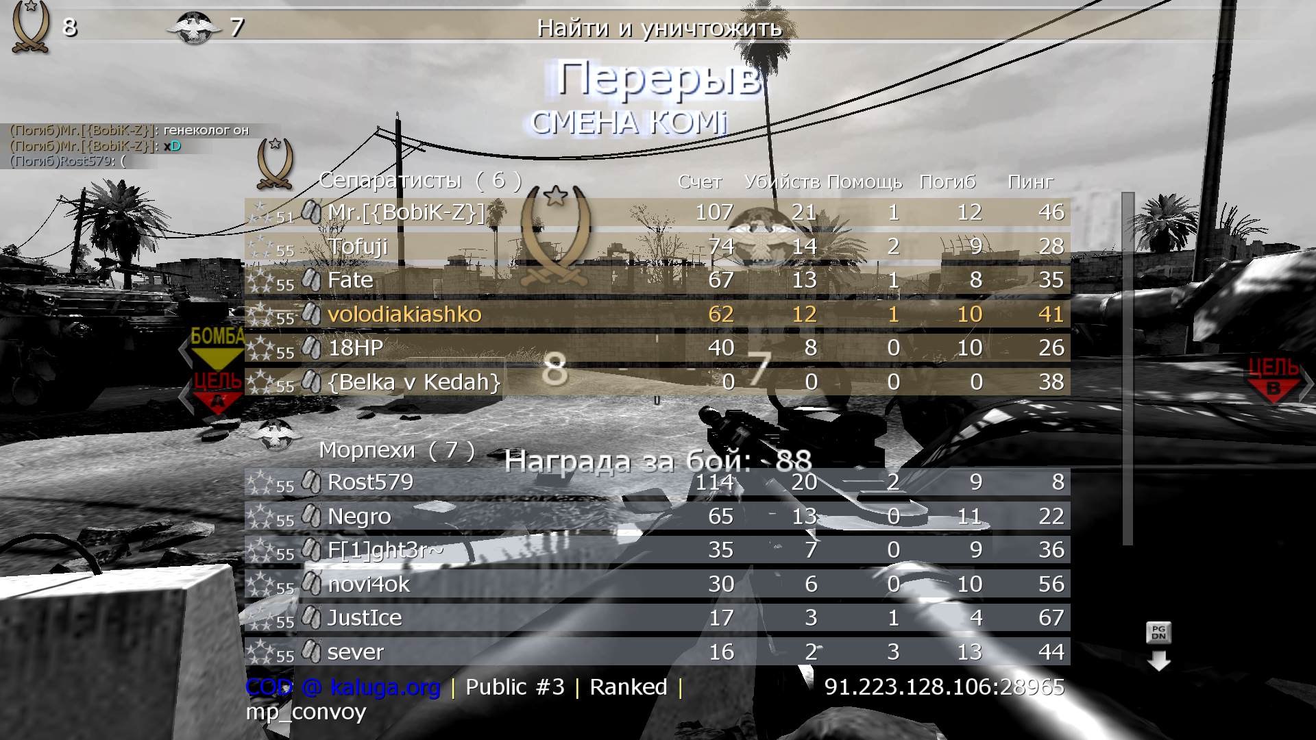 volodiakiashko, mp_convoy, COD @ kaluga.org | Public #3 | Ranked |