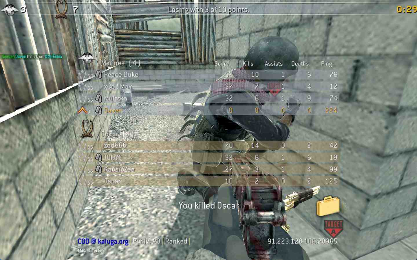 Daven, mp_crash, COD @ kaluga.org | Public #3 | Ranked |