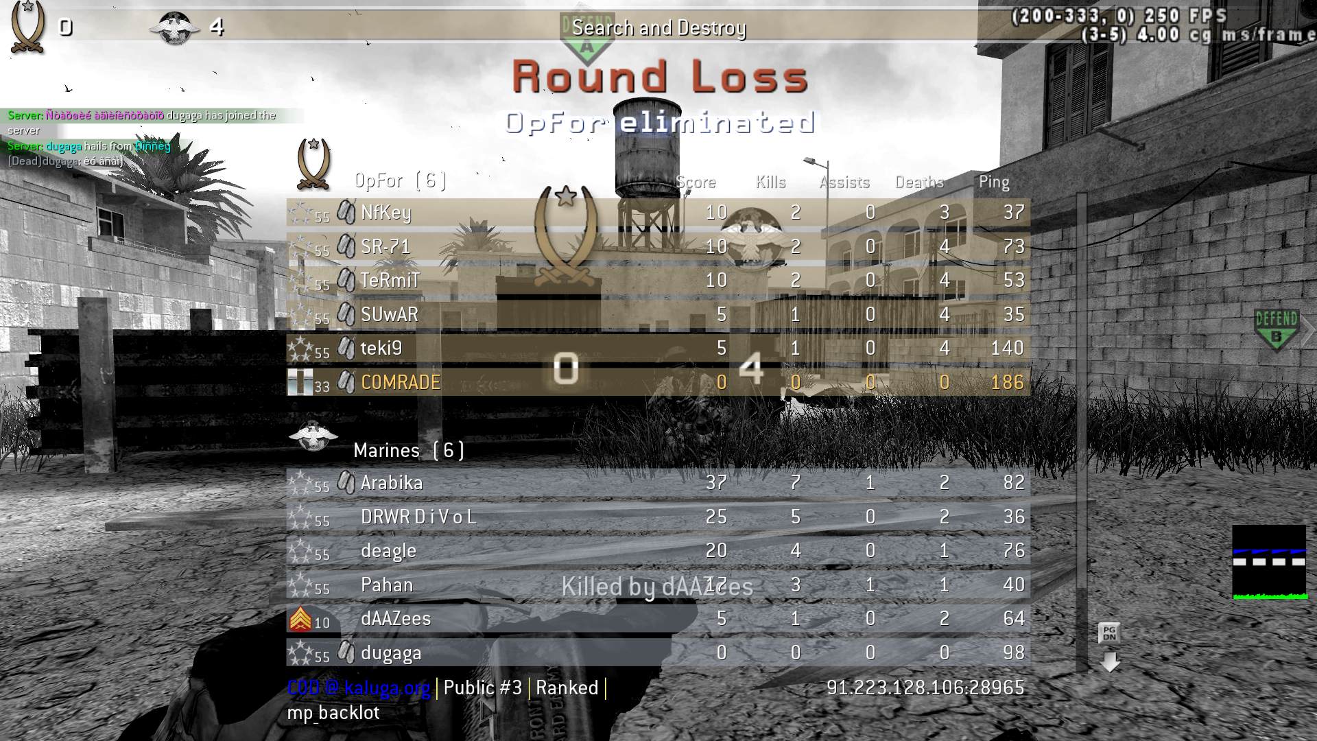 COMRADE, mp_backlot, COD @ kaluga.org | Public #3 | Ranked |