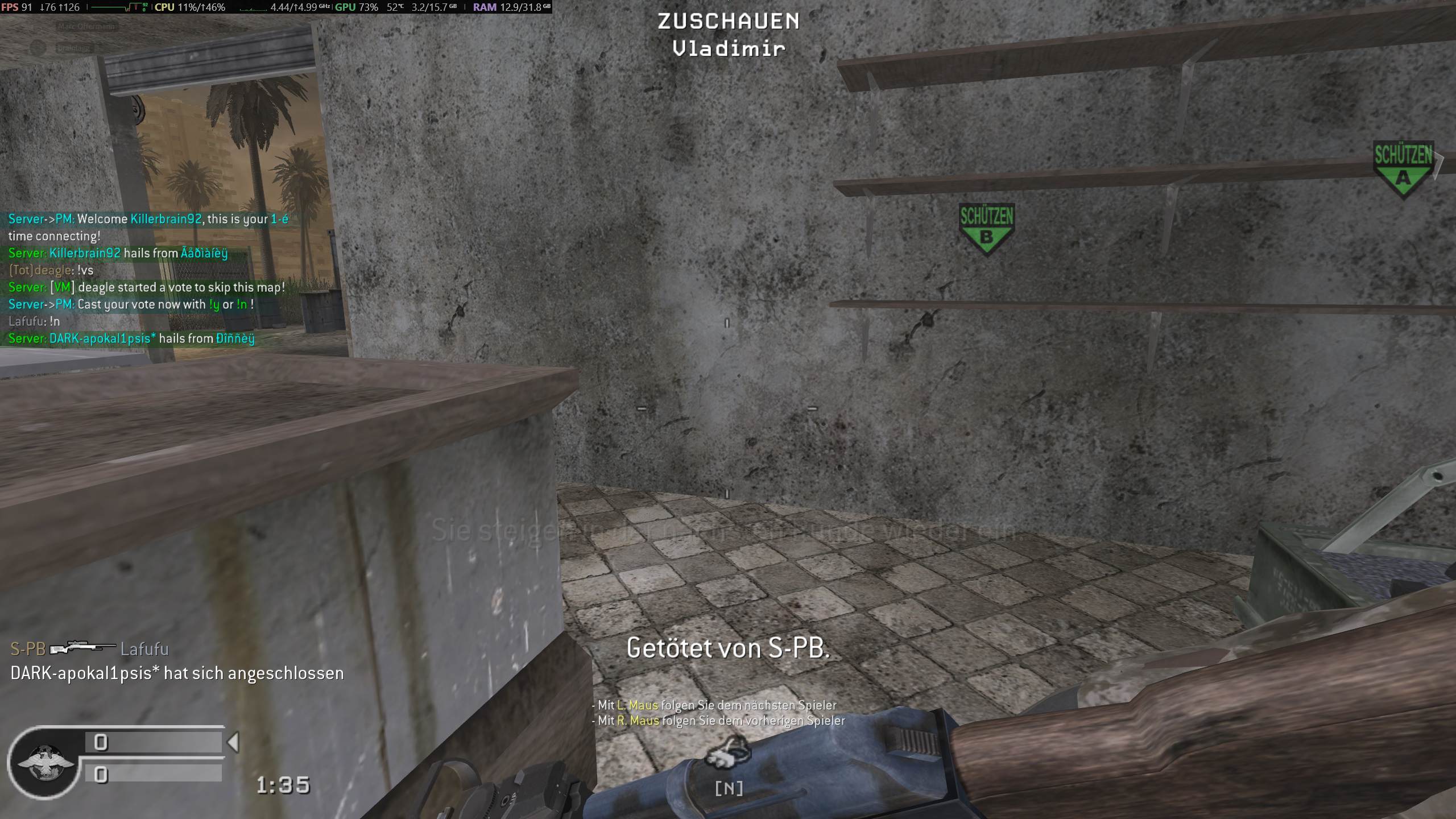 Killerbrain92, mp_bog, COD @ kaluga.org | Public #3 | Ranked |